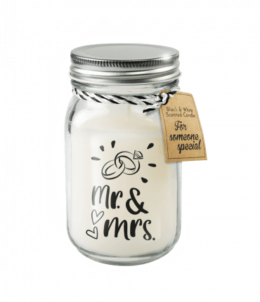 Black & White scented candle – Mr & Mrs