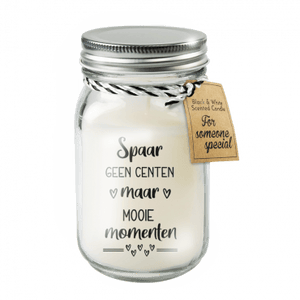 Black & White scented candle – Spaar geen centen