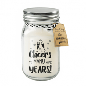 Black & White scented candle – Cheers to many more years