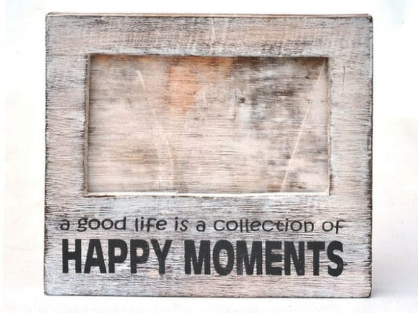 Fotolijst: “Happy moments” -antique white-