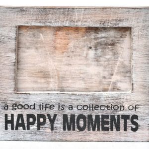 Fotolijst: “Happy moments” -antique white-
